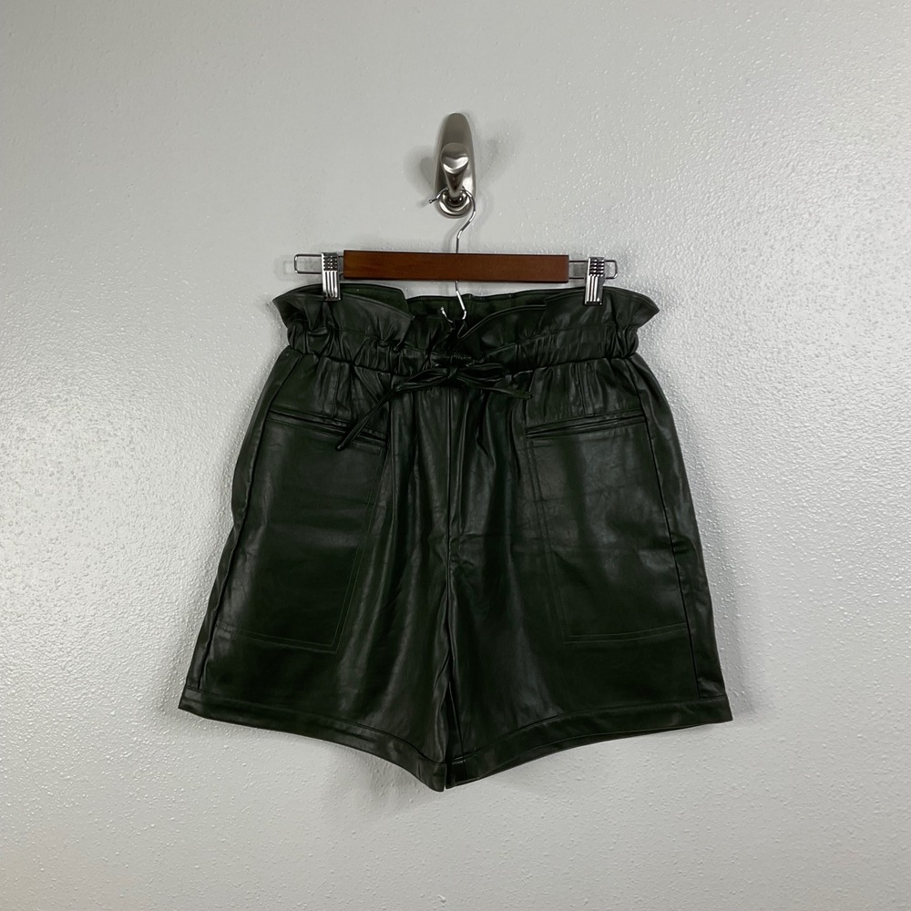 Kendall & Kylie NWT Faux Suede Green Paper Bag Shorts Size Small